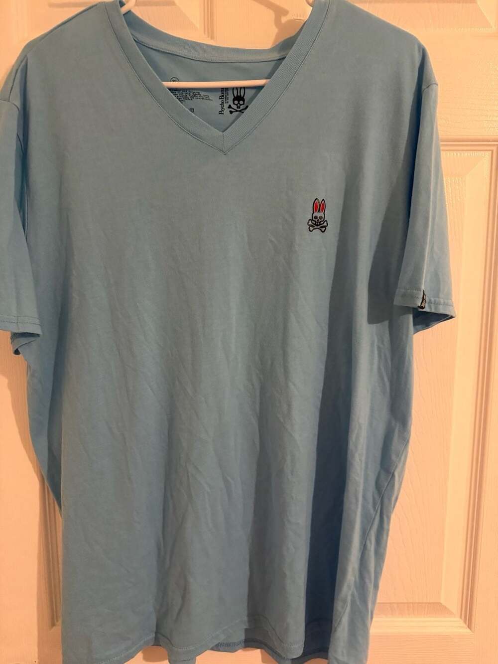 Psycho Bunny V-Neck T-Shirt Light Blue Size XL